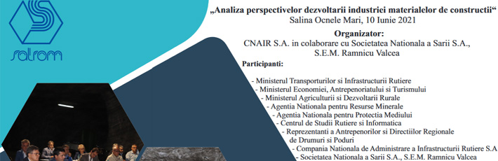 Analiza perspectivelor dezvoltarii industriei materialelor de constructii Salina Ocnele Mari, 10 Iunie 2021
